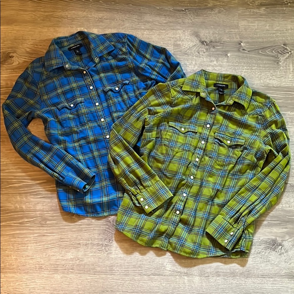 Vintage Lands End flannel shirts, size small